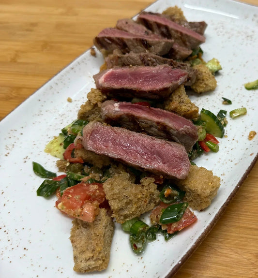Rumpsteak mit Brotsalat - fleisch.mom